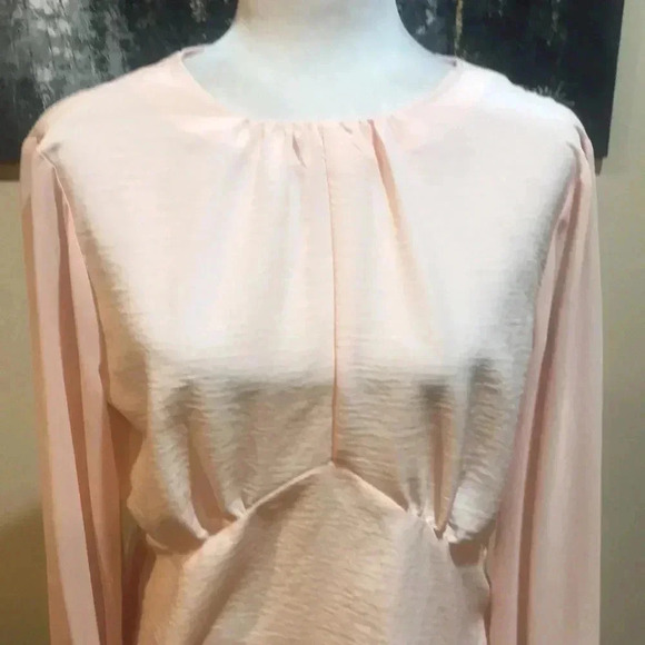 TopShop Chiffon SheerTie Long Sleeves and Open Back with Zipper-Size 10 - Picture 5 of 11